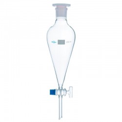 AMPOULE A DECANTER CONIQUE 100ML 19/26 ROBINET VERRE AVEC BOUCHON