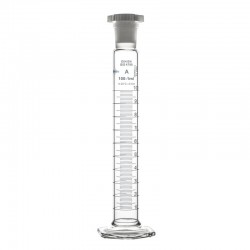 EPROUVETTE 250ML CL"A" F/HAUTE GRADUEE BLEUE + BOUCHON PE + CA x 2