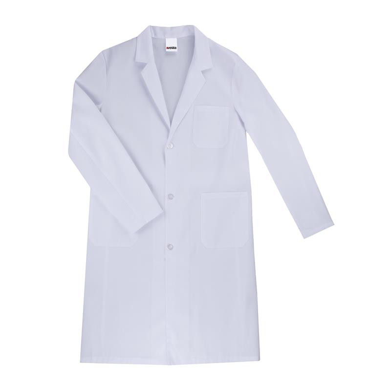 Blouse De Laboratoire Professionnelle Unisexe Blanche - Boutons-Pression, Longueur 100 Cm Pour Hommes Et Femmes