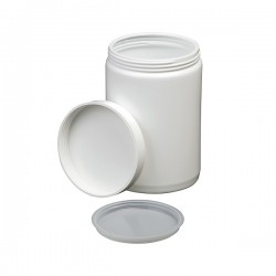 FLACON 750ML HDPE COL LARGE OPAQUE AVEC BOUCHON ET OBTURATEUR x 5