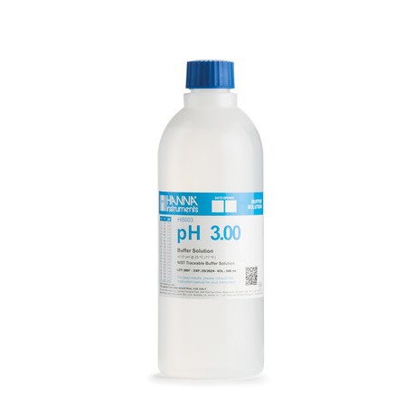 TAMPON pH 3,00, ±0,01 pH CERTIFICAT D'ANALYSE HANNA x 500ML