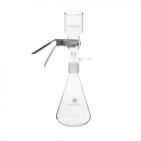 SYSTEME FILTRATION Ø47MM COMPLET ET FIOLE 1000ML VERRE GLASSCO