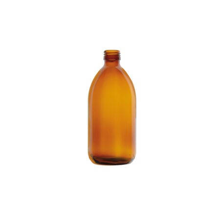 FLACON SIROP 125ML VERRE AMBRE COL ETROIT BAGUE PP 28 x 104