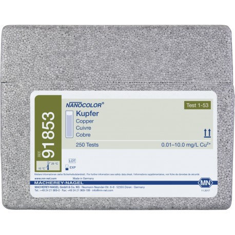 CUIVRE 0.01-10MG/L Cu2+ NANOCOLOR® CUVE RECTANGULAIRE x 250