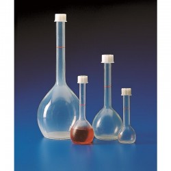 FIOLE JAUGEE 100ML PMP AVEC BOUCHON A VIS FILETAGE GL18 x 1