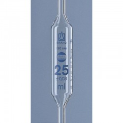 PIPETTE JAUGEE 2 TRAITS 25ML CL"AS" GRADUATION BLEUE + CA BRAND x 6