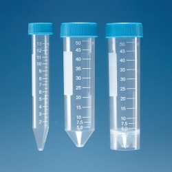 TUBE A CENTRIFUGER 15ML PP NON STERILE SANS JUPE BOUCHON VIS x 150